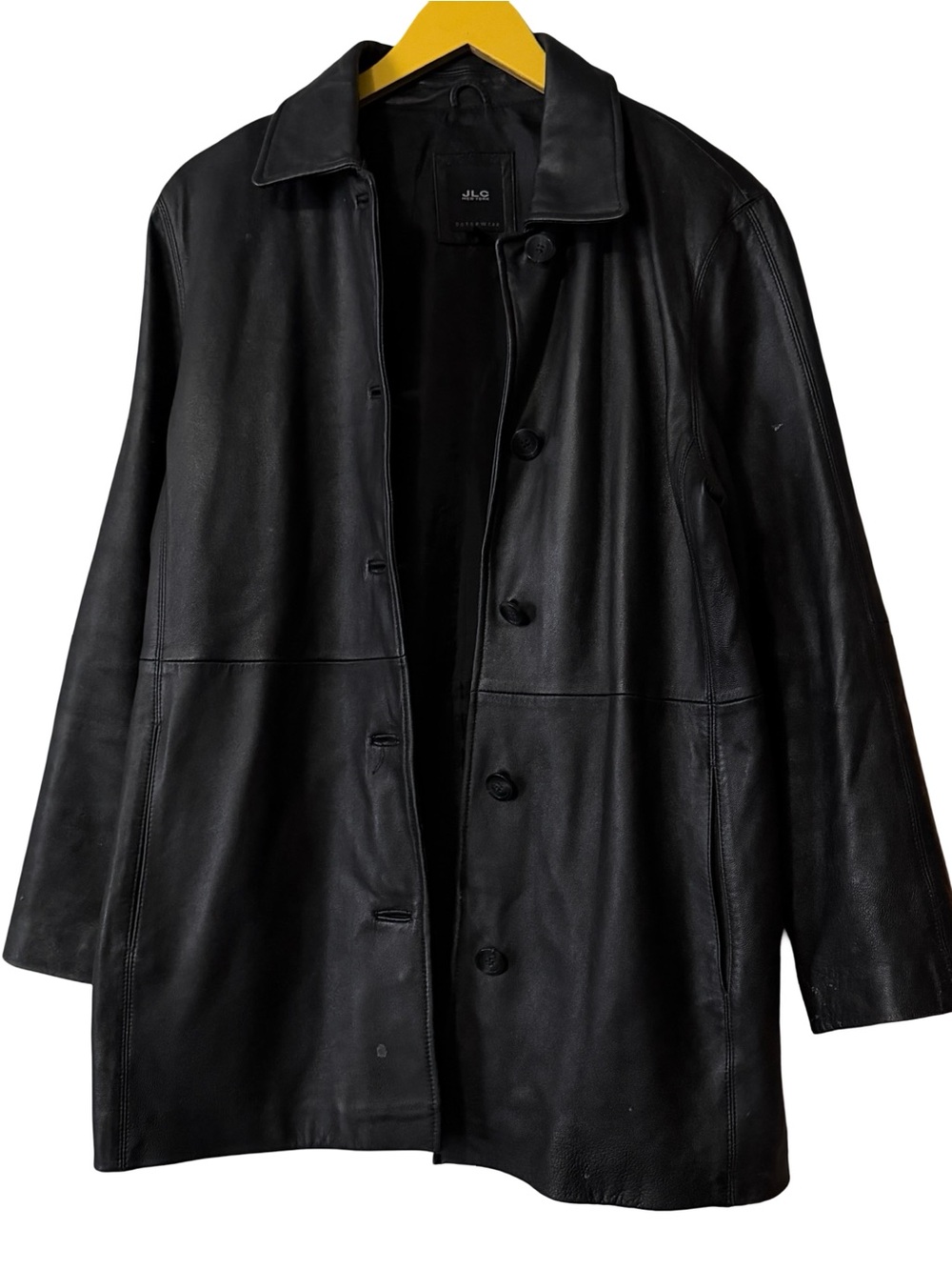 JLC New York Y2K  Black Leather Coat Medium